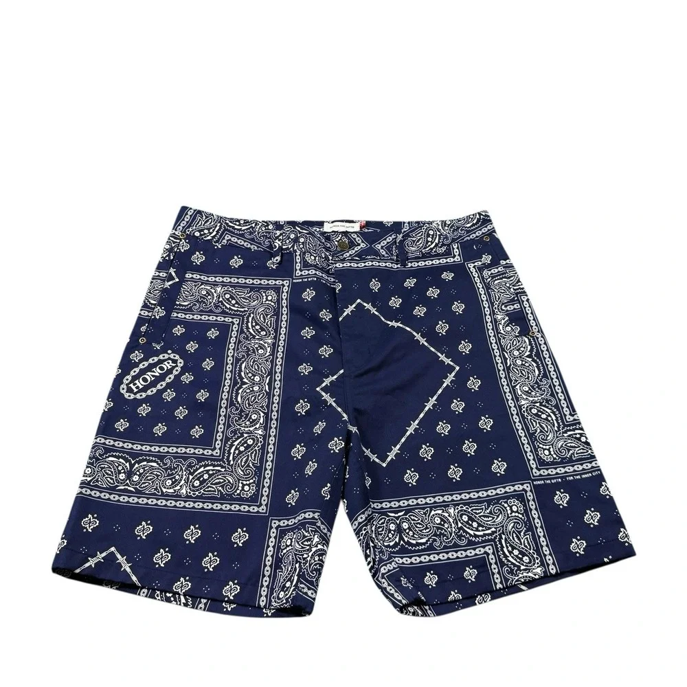 Honor The Gift Blue White Bandana Chino Men’s Short Size 36 NWOT
